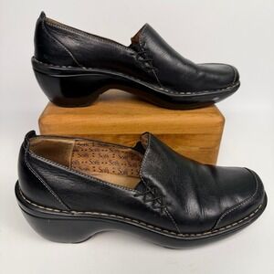 Sofft Women's 8M Shoes Black Leather Slip On Comfort Square Toe‎